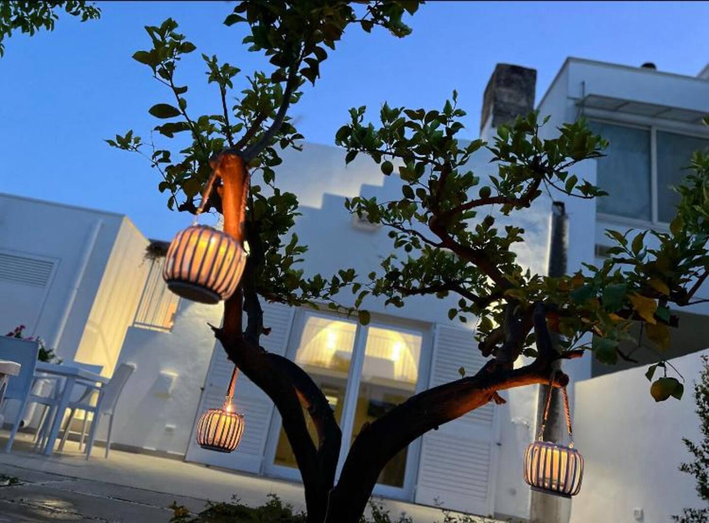 Il giardino di Cento Foglie illuminato al tramonto