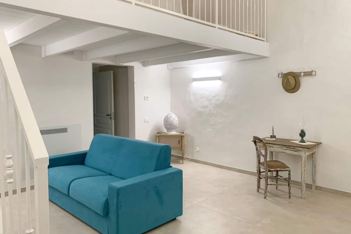 Il soggiorno con divano letto